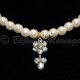 Parure mariage enfant LIA, perles et cristal, structure ton or, détail collier