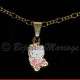 Parure de bijoux Kitty la Ballerine, structure ton or, détail pendentif sur sa chaîne