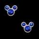 Boucles d'oreilles Mickey, bleu saphir