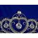 Diademe mariage princesse MIRAGE, cristal, structure rhodiée, détail motif