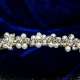 Diademe mariage AUDACE, peigne, cristal et perles, structure ton or, détail motif