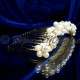 Diademe mariage AUDACE, peigne, cristal et perles, structure ton or, détail