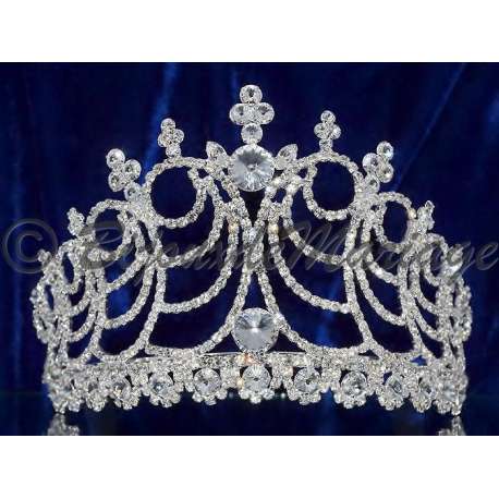 Diademe Miss SIROCCO, cristal, structure ton argent