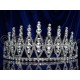 Diademe mariage NEIGE, cristal, structure ton argent