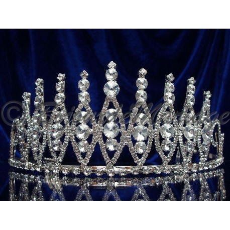 Diademe mariage NEIGE, cristal, structure ton argent