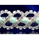 Diademe mariage TORSADE, cristal et perles couleur Aqua, structure ton argent, détail motif