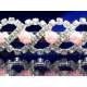 Diademe mariage TORSADE, cristal et perles couleur rose tendresse, structure ton argent, détail motif